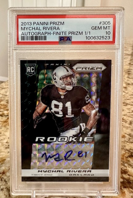 2013 Panini Prizm Mychal Rivera (RC) #305 “Auto Finite Prizm 1/1” PSA 10