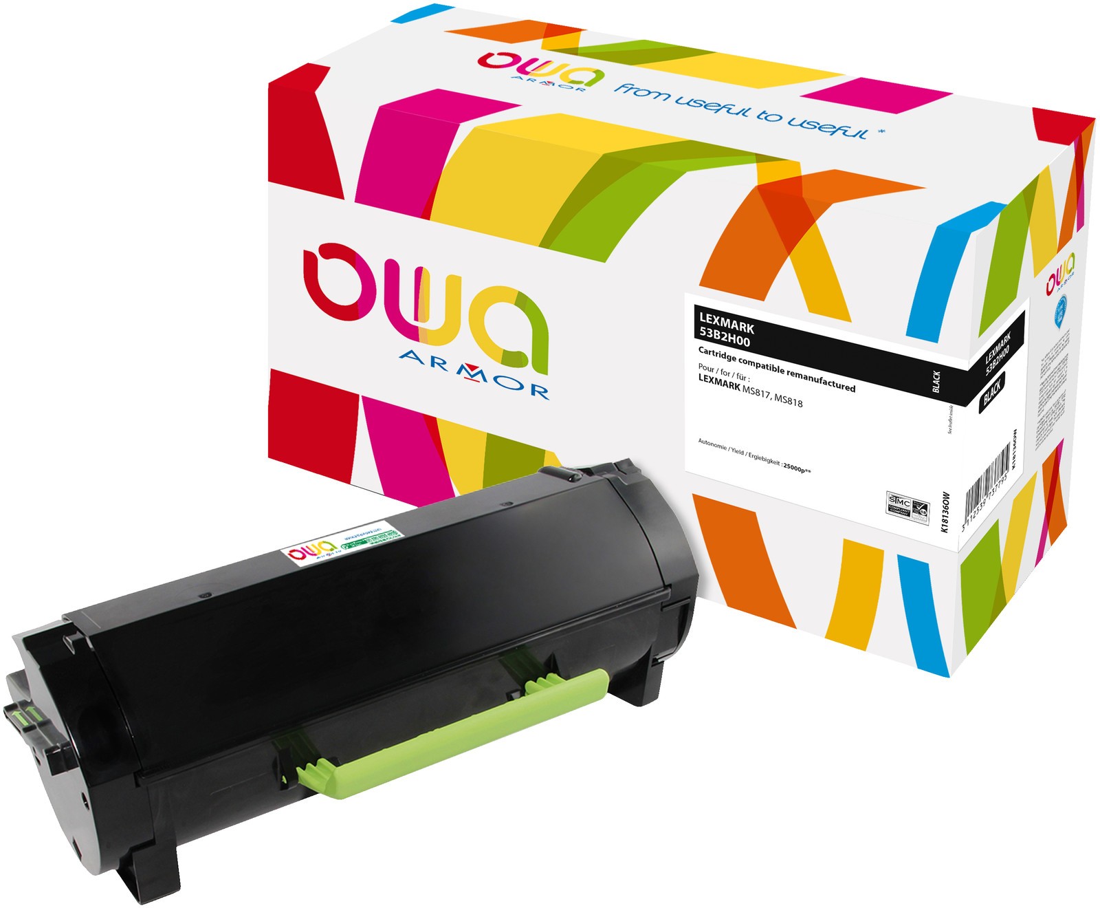Тонер OWA K18136OW Schwarz LEXMARK 53B2H00 0053B2H00 20490₽