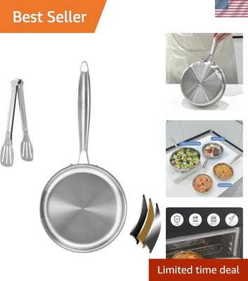 Professional Chef's 8-Inch Tri-Ply Frying Pan - All Cooktops, Oven Safe to 600 