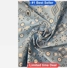 Bandana Print Fabric 58 Inch Wide Poly Cotton Blend 80 Polyester 20 Cotton
