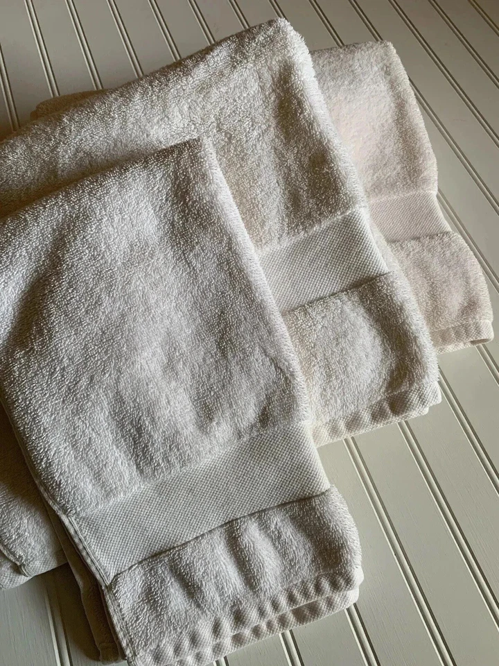 Ralph Lauren Wescott Linen Cream 2 Bath Towels 1 Hand Towel Cotton Set Of 3 - Image 3 of 4