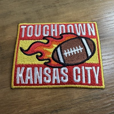 Kansas City Football Red Gold Arrowhead Touchdown Fire Patch 4 Inch