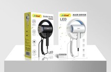 x Andowl Asciugacapelli da Parete con LED Mod. Q-F002 Phon Hotel Bagno Supporto