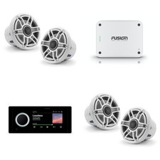 Fusion Apollo MS-RA800 Marine Stereo  MS-AP41200 4ch Amp  4 JL Audio M6 S...