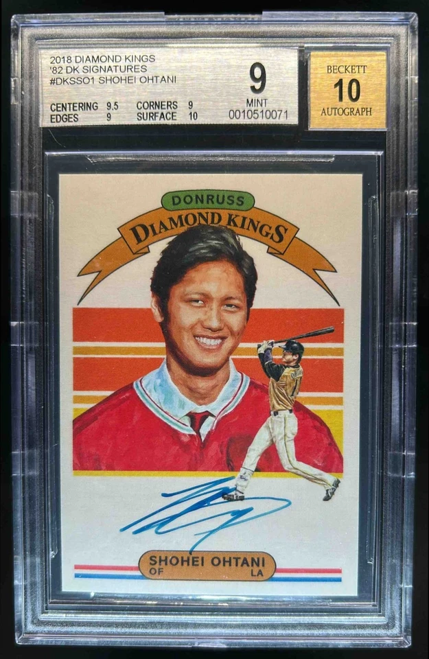 2018 Donruss Diamond Kings Shohei Ohtani 1982 Rookie Auto RC #9/50 BGS 9 10