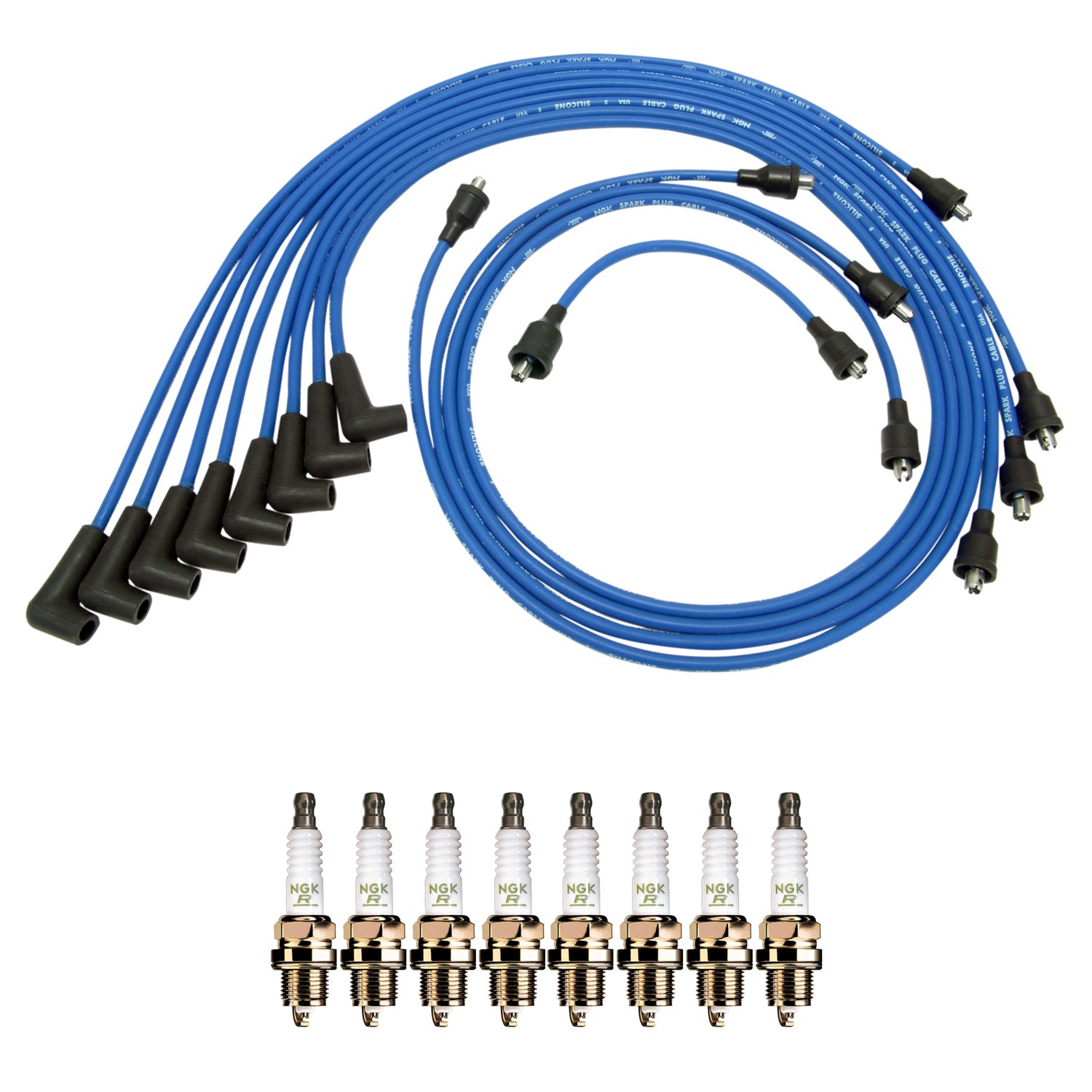 NGK Wire Set  8 V-Power Spark Plugs Kit for C15/C1500 Pickup Caprice Impala V8