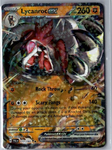 Lycanroc ex 117/193 Double Rare Paldea Evolved Pokemon Holo Lightly Played