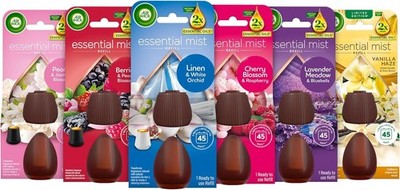 Air Wick Essential Mist Nachfüllpack 6 x 20 ml gemischte Düfte Lufterfrischer Nachfüllpack
