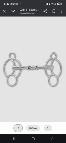 Stubben Steeltec EZ Control 3-Ring Gag size 5 1/4