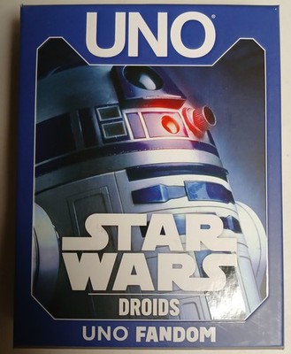 New, Sealed- UNO Fandom Star Wars Droids Card Game with Deck & Foil Card 