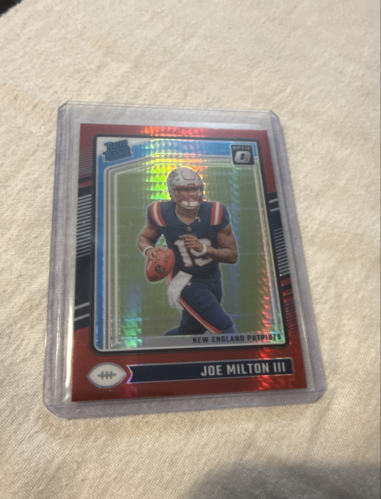 2024 Panini Donruss Optic - Rated Rookie Joe Milton III #255 Red Hyper Prizm