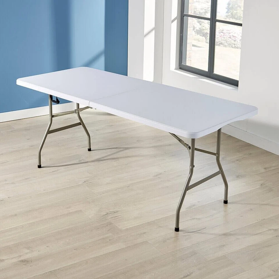 Home Source 6ft Folding Table Trestle Camping Party Picnic BBQ Stall Garden