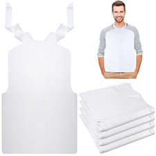 Janmercy 100 Pcs Disposable Bibs Bulk Disposable Adults Bibs 24 Inch Waterpro...