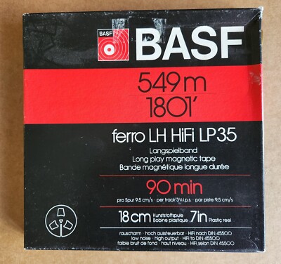 BASF LP35 Ferro LH HiFi LP35 549m 1801' Magnetic Tape Made In Germany - Reel