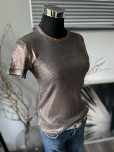 Mango Kurzarm-T-Shirt Foil Gr. S 36 - Bild 2 von 2