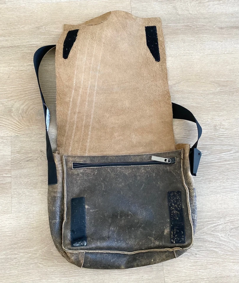 J.FOLD New York Vintage Rare Stripe Leather Messenger Crossbody Shoulder Bag - Image 2 of 4