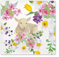20 Servietten Lamb In Flowers Lamm Tiere Blumen Garten Ostern FrüHling 33X33Cm