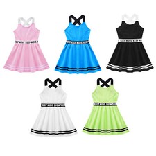 Mädchen Trainingskleid Fitnessstudio Kleid Workout Tenniskleid Kinder Training