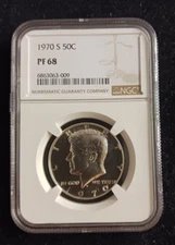 1970 (S) NGC PF 68 Kennedy Half Dollar Coin