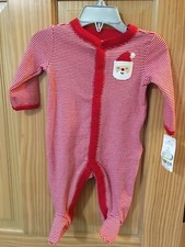 NWT Carter's Boy Footed sleeper Pajama Christmas Newborn Santa