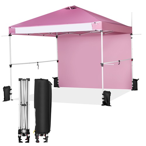 10'x10' Commercial Pop-up Canopy Tent Sidewall Folding Market Patio Pink - Picture 11 of 11