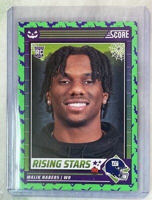 2024 Panini Score-A-Treat Malik Nabers RC Rising Stars Green Bats #37 NY Giants