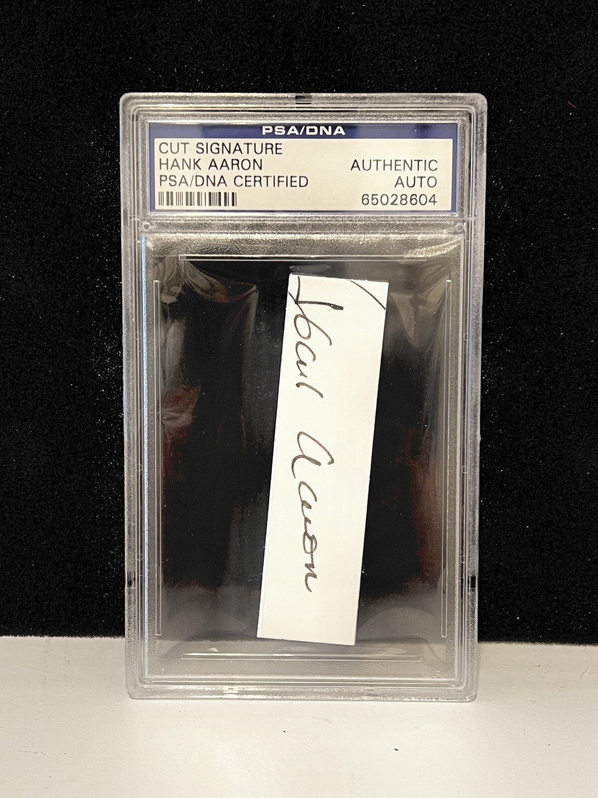 Hank Aaron HOF Signed Cut AUTO PSA/DNA Authentic