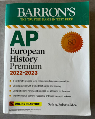 Barron's AP European History Premium 2022-2023 5 Practice Tests