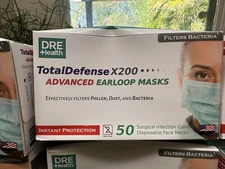 800 masks DRE Health Total Defense X200 Advanced Ear loop Masks/50 in a package