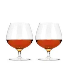 Viski Crystal Wingback Cognac Glasses, Set of 2, 17 Oz - Clear