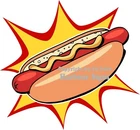 Hot Dogs DECAL (CHOOSE YOUR SIZE) Starburst Food Truck Sign Concession Sticker