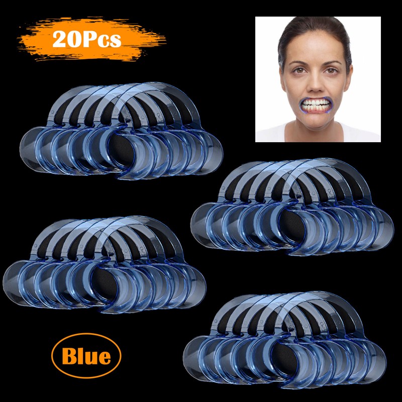 20Pcs Dental Blue Mouth Opener Teeth Lip Cheek Intraoral Retractor C Shape SSize