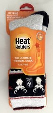 Heat Holders Socks Men's 7-12 Gray 4x The Warmest Thermal Blend Solid Knit NWT