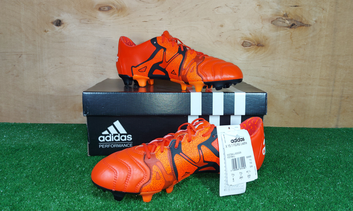 Adidas X 15.1 FG B26980 Leather Orange boots Cleats mens Football