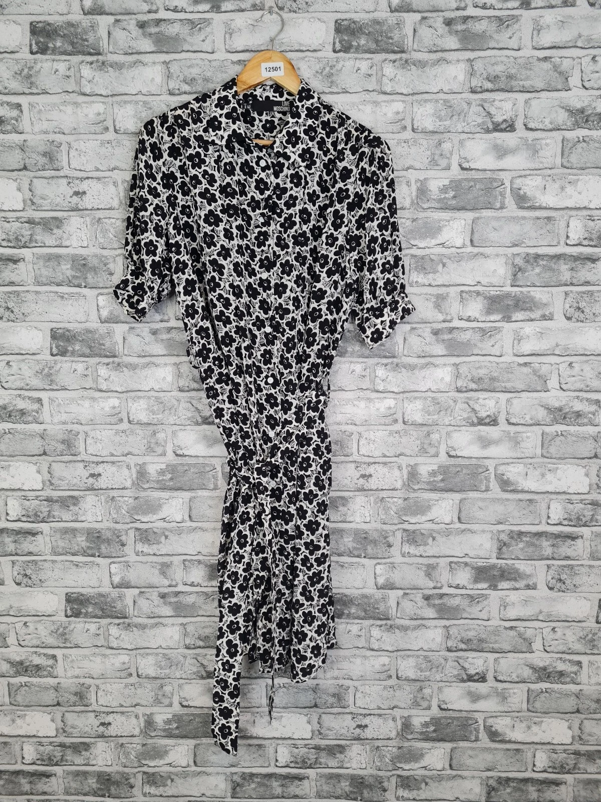 Abito Moschino taglia 8 100% seta camicia lunghezza ginocchio