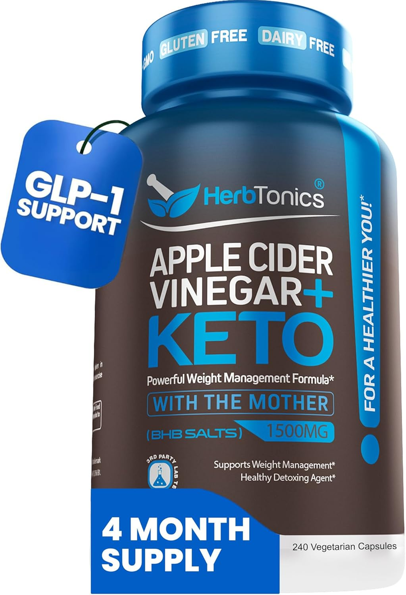 GLP-1 Support Supplement – Apple Cider Vinegar Capsules Keto BHB