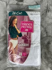 Vintage 1994 Hanes Her Way White Cotton Ladies Brief Panties 3 pack Size 8 NOS