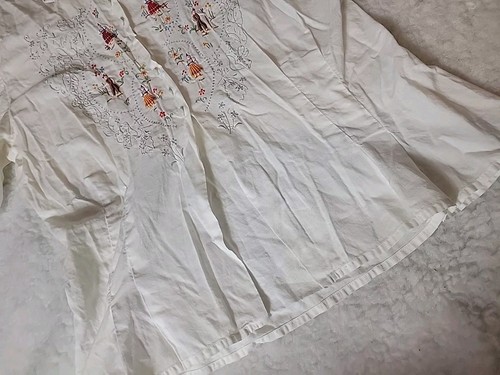 Embroidered Folk Peasant Ethnic Blouse Boho People Madeira Portugal White Small - Picture 10 of 15