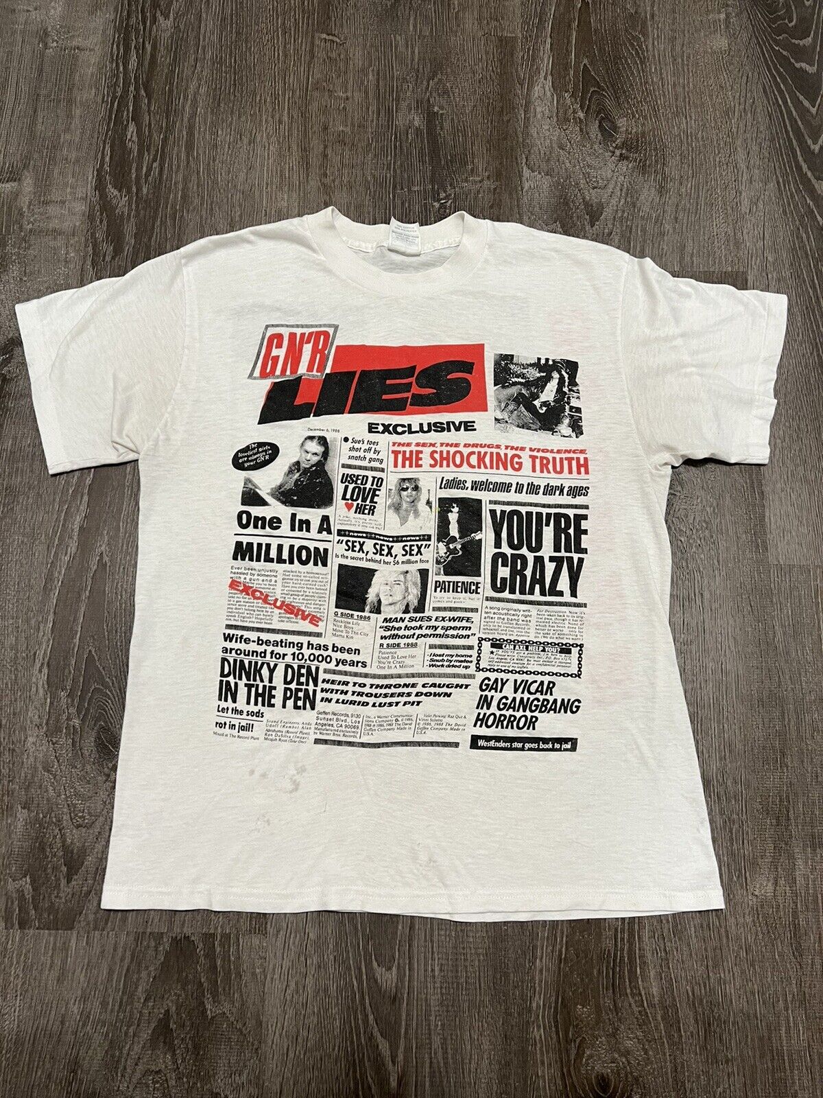 vride instinkt Skilt RARE Vintage Controversial Guns N Roses 1988 Lies T-Shirt GN'R News paper  AOP | eBay