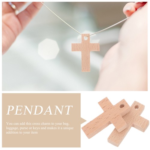 4 Pieces Pendentif Bois Manquer Croix Pour La Fabrication Bijoux - Zdjęcie 2 z 12