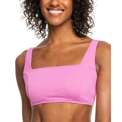 Roxy Juniors' Ribbed Halter-Style Bra Bikini Top XXL