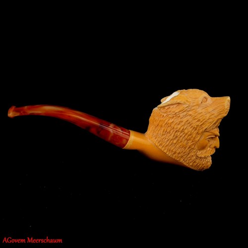Pipa de tabaco para fumar bloque de cazador tallada a mano AGovem, AGM-1430 - Imagen 6 de 12