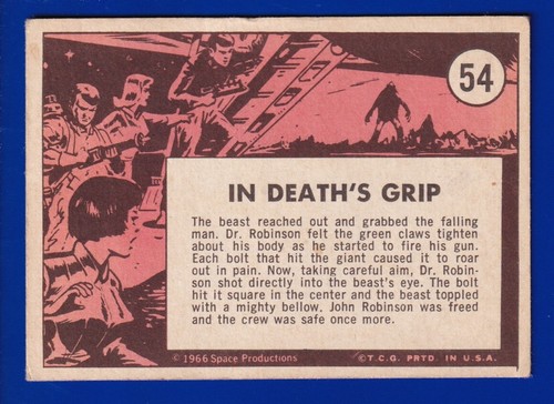 IN DEATH'S GRIP 1966 TOPPS LOST AND SPACE #54 VERY GOOD - Picture 2 of 2