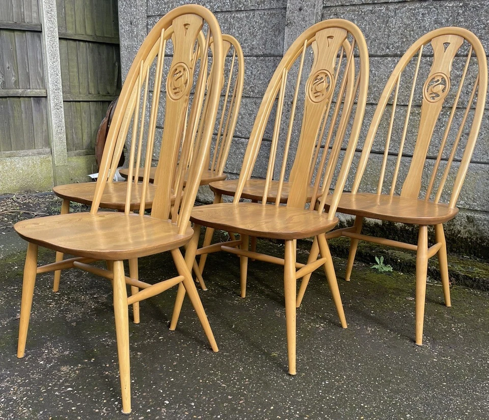GOOD MODERN ERCOL SWAN QUAKER DINING CHAIR,  CLEAN CONDITION CHOICE OF 6 - Image 4 of 4