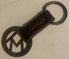 Vintage The Marboro Brand Leather Strap Key Chain Made In USA Solid Brass