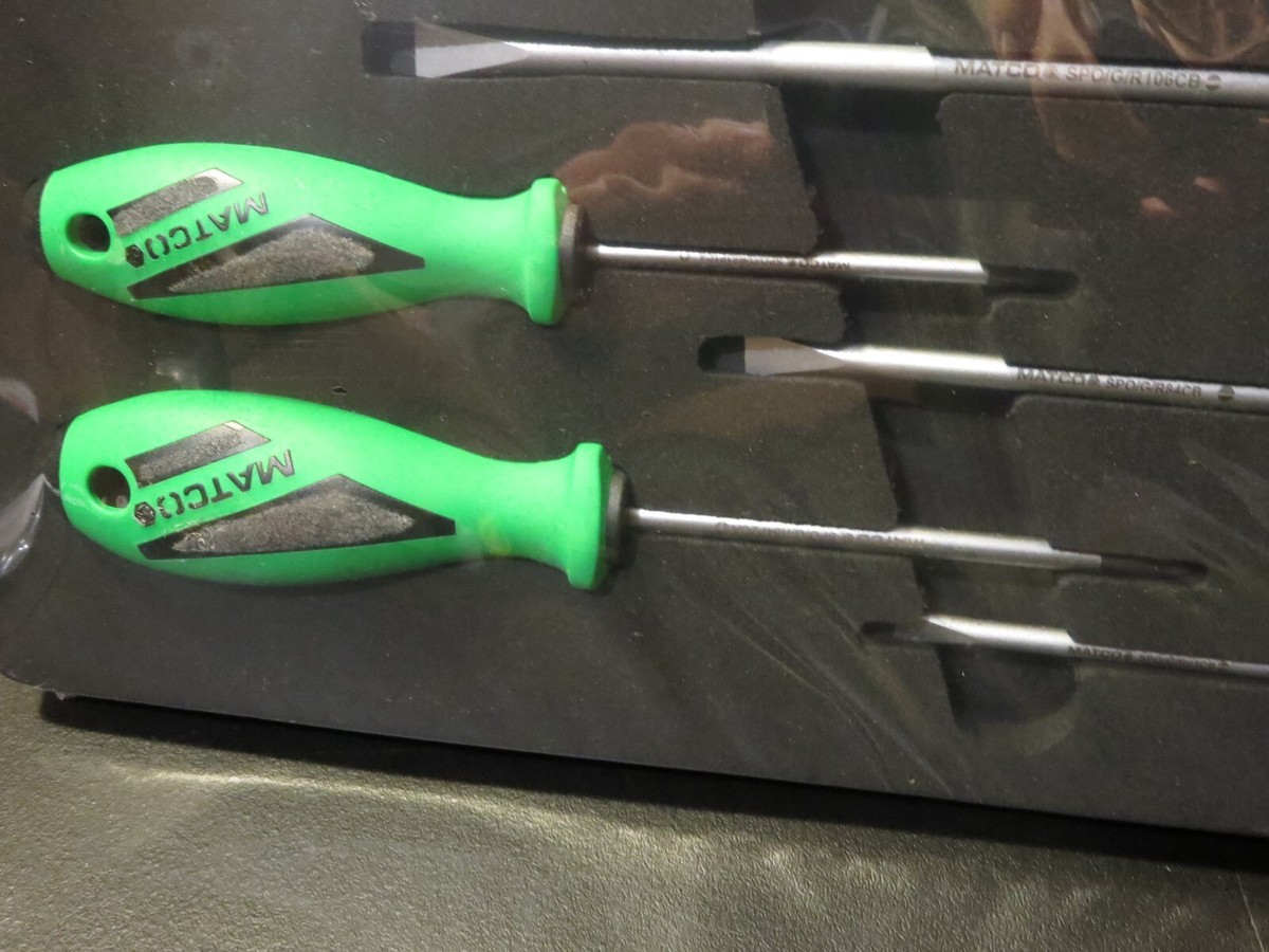その他 maco Matco 5 PC Green Top Torque II Premium Screwdriver Set in Storage