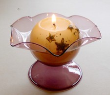 Kerzenhalter Glas Kugelkerze Teelichthalter Windlicht Seerose Kerzenständer Glas