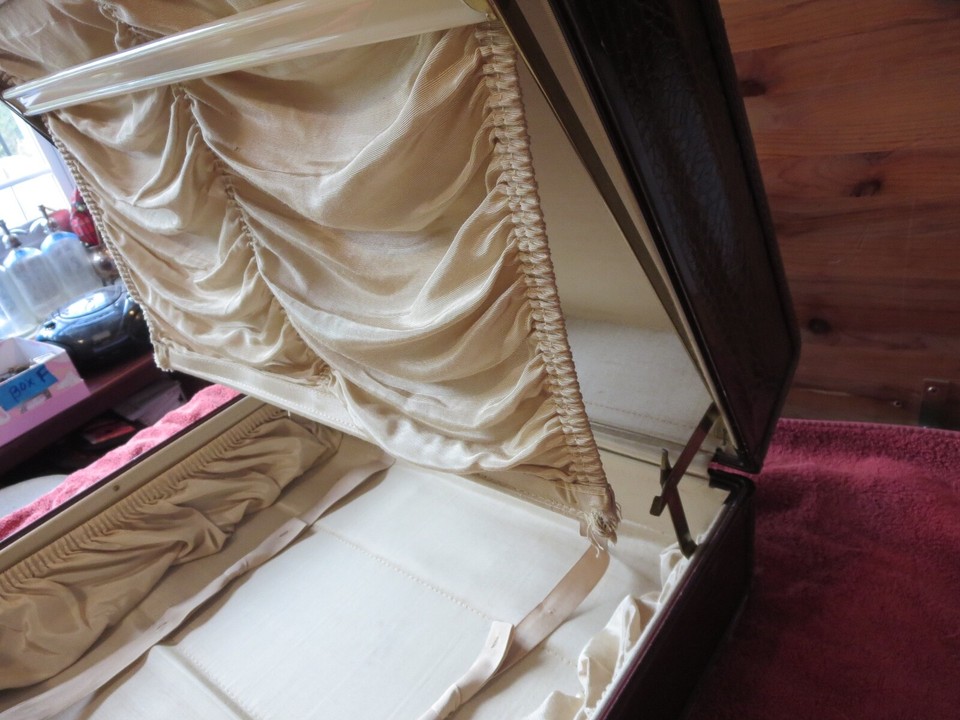 Valise Vintage Samsonite Shwayder Bros - Étui Rigide Marron Faux Crocodile - Taille 21x18x9 Pouces - Occasion