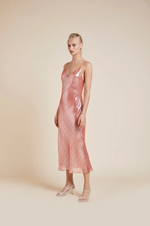 OLIVIA VON HALLE X DISNEY Issa Grace Silk Lurex Slip Dress eBay