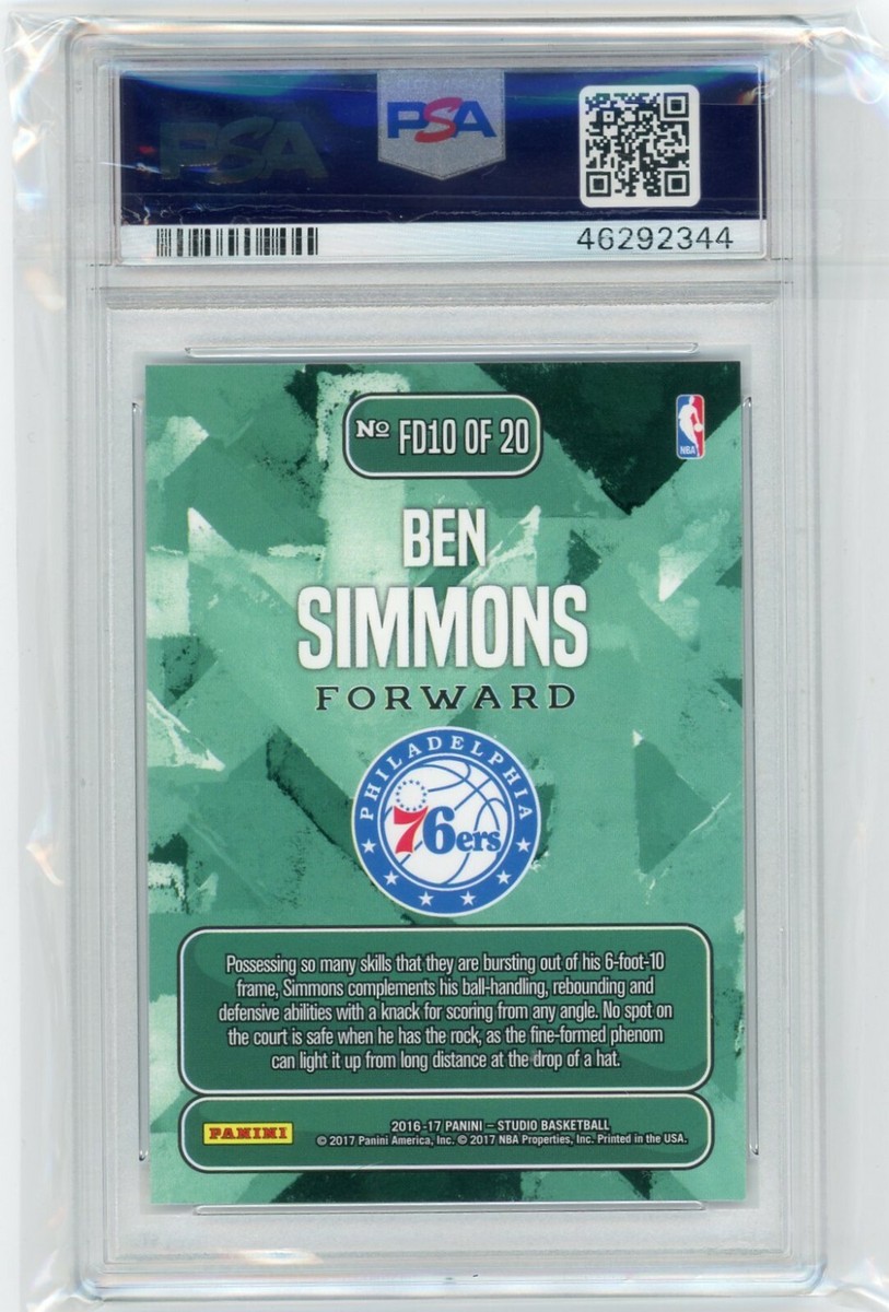 2016 Panini Studio #FD10 Ben Simmons From Downtown Rookie